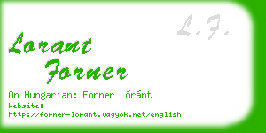 lorant forner business card