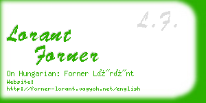 lorant forner business card